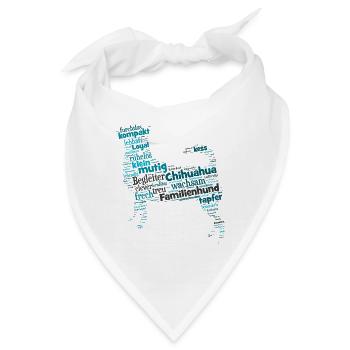 Chihuahua Charakter Bezeichnung Wordcloud - Bandana - Weiß - Vorne