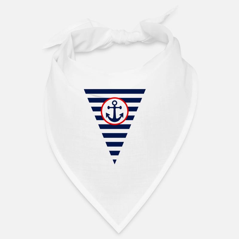 Drapeau,ancre, maritime - Bandana - blanc