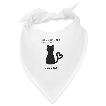 Süßes Katzen Design - Bandana - Weiß - Vorne