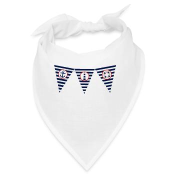 maritim, Meer, Leuchtturm, Flagge, wimpel - Bandana - Weiß - Vorne