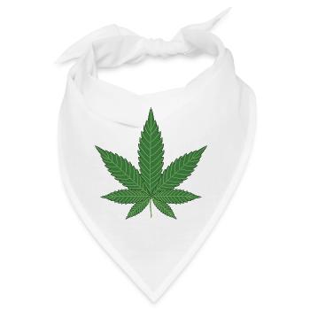Hanfblatt Geschenk Idee - Bandana - Weiß - Vorne