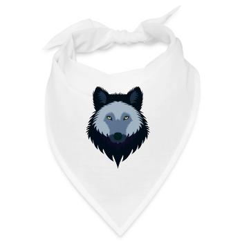Weiblicher blauer Wolf - Bandana - Weiß - Vorne
