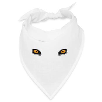 Gelbe tiefe Wolfsaugen - Bandana - Weiß - Vorne