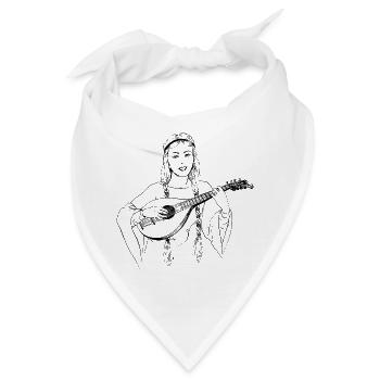 Woman playing lute - Bandana - Weiß - Vorne