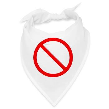 Verbot Zeichen - Bandana - Weiß - Vorne