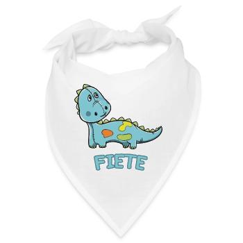 Dinosaurier lustig Kind Fiete Geschenk Geburtstag - Bandana - Weiß - Vorne