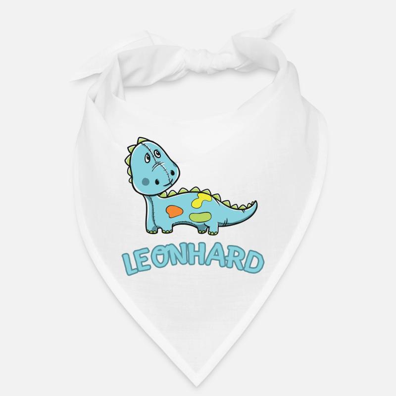 Dinosaurier lustig Kind Leonhard Geschenk Geburtst - Bandana - Weiß
