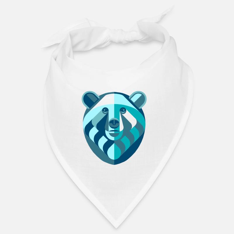 Bear abstract blue white Bandana