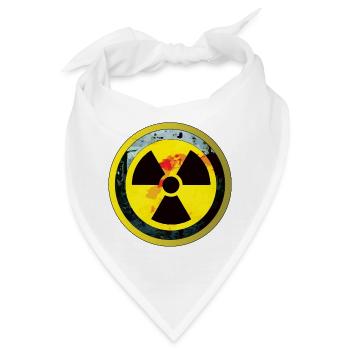 Vorsicht Radioaktiv Atom Strahlung birgt Gefahr - Bandana - Weiß - Vorne