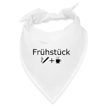 Kaffee + Kippen Frühstück - Bandana - Weiß - Vorne