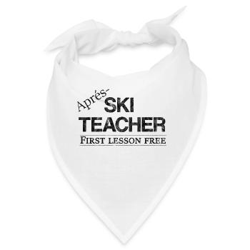 Après-Ski Lehrer Party Spruch Geschenk idee - Bandana - Weiß - Vorne