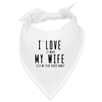 Wife Videogame Zocken Wortwitz Geschenk Idee - Bandana - Weiß - Vorne