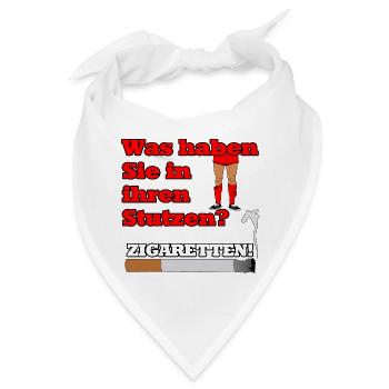 "Zigaretten in den Stutzen" - Geschenkidee - Bandana - Weiß - Vorne