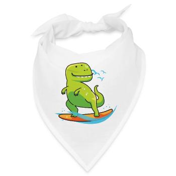 Surfing Dinousaur Holiday Shirt Geschenk - Bandana - Weiß - Vorne