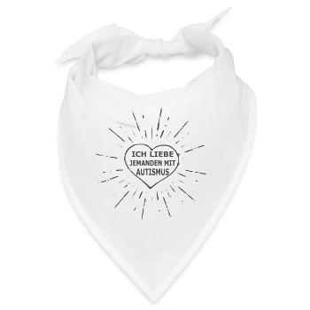 Herz Autismus - Bandana - Weiß - Vorne