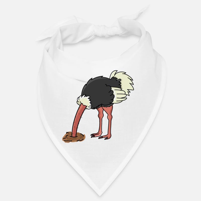 Vogelstrauß Vogel Strauß - Bandana - Weiß