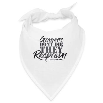 Gamers Dont Die They Respawn Grunge Textur - Bandana - Weiß - Vorne
