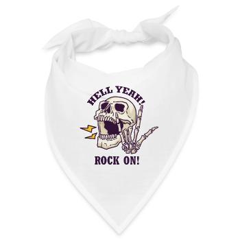 Hell yeah - rock on - Bandana - Weiß - Vorne