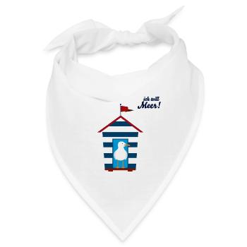 ich will Meer - Bandana - Weiß - Vorne