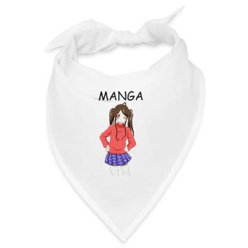 Anime girl 02 Text "Manga" - Bandana - Weiß - Vorne