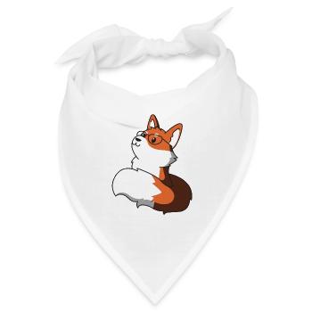 Schlauer Fuchs mit Brille Geschenk idee nerd idee - Bandana - Weiß - Vorne