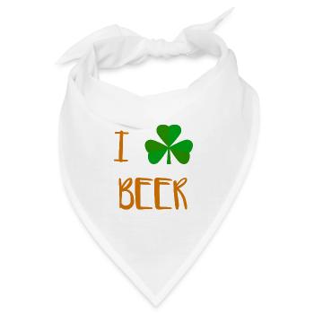 I cloverleaf BEER - I Love BEER - Bandana - Weiß - Vorne