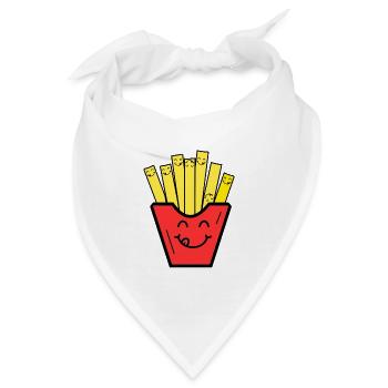 Pommes Essen Geschenk idee Kinder Fast food - Bandana - Weiß - Vorne