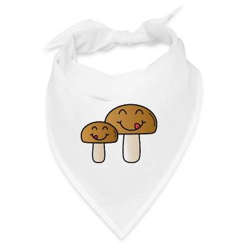 Pilze - Bandana - Weiß - Vorne