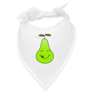 Birne - Bandana - Weiß - Vorne