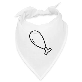 Keule Fleisch Essen Geschenk Idee Hühnchen - Bandana - Weiß - Vorne