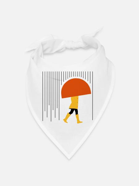 Man in the rain - minimal - Bandana - white