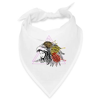 Aztec Native American Woman Headdress T-shirt - Bandana - Weiß - Vorne