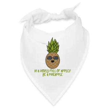 Ananas cool mit Sonnenbrille Geschenk Spruch obst - Bandana - Weiß - Vorne