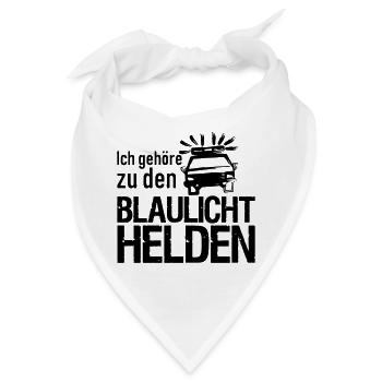 Blaulicht Polizei Feuerwehr Sanitäter Geschenk - Bandana - Weiß - Vorne