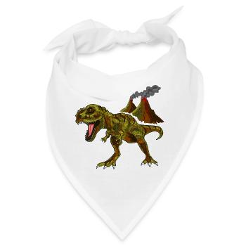 Dinosaurier Vulkan - Bandana - Weiß - Vorne