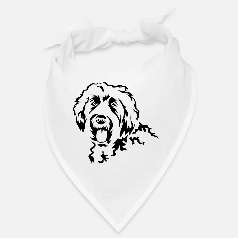 Labradoodle Kopf - Bandana - Weiß