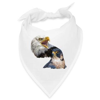 Weißkopfseeadler und Wanderfalke - Bandana - Weiß - Vorne
