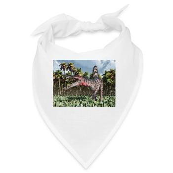 Dinosaurier Spinosaurus im Dschungel - Bandana - Weiß - Vorne
