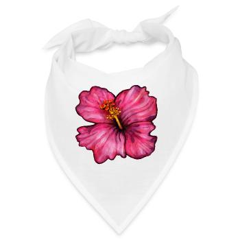 Hibiskus (Aquarell) - Bandana - Weiß - Vorne