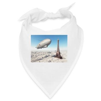 Zeppelin über dem Eiffelturm - Bandana - Weiß - Vorne
