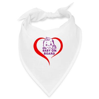 Baby an Bord Aufkleber - Bandana - Weiß - Vorne
