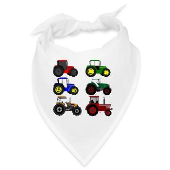 Traktor Agrar I Landwirtschaft Trecker Lohner - Bandana - Weiß - Vorne