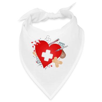 Erste Hilfe Set oder Reiseapotheke mit Herz - Bandana - Weiß - Vorne
