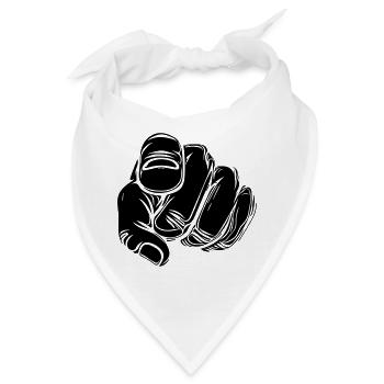 Zeigefinger mit Vector Hand - Bandana - Weiß - Vorne