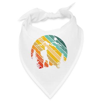 Wandern Klettern Retro Sonnenuntergang - Bandana - Weiß - Vorne