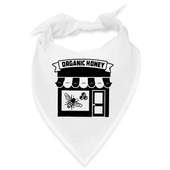 Bio-Honigladen oder msrkt mit Banner und t - Bandana - Weiß - Vorne