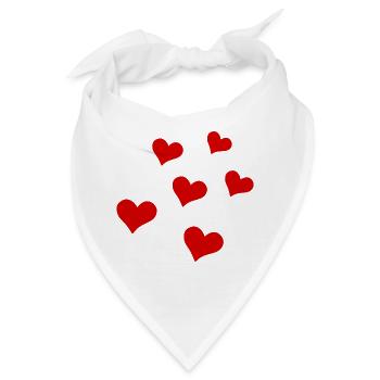 Verstreute Herzen - Bandana - Weiß - Vorne