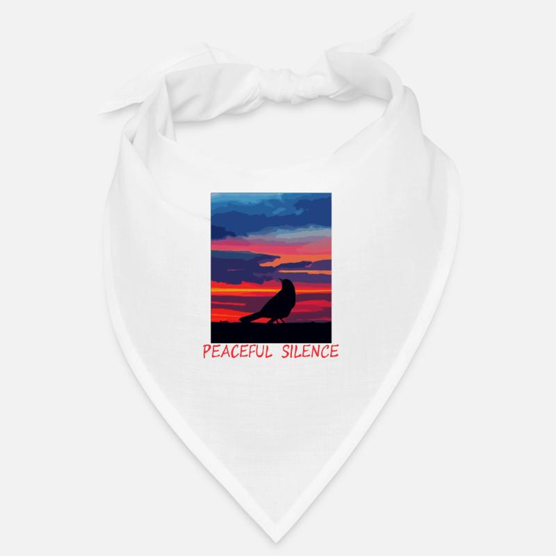 Vogel am Abendhimmel Frieden - Bandana - Weiß