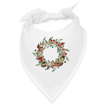 filigraner weihnachtlicher Lärchenkranz als Rahmen - Bandana - Weiß - Vorne