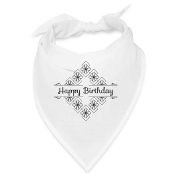 Happy Birthday - Bandana - Weiß - Vorne